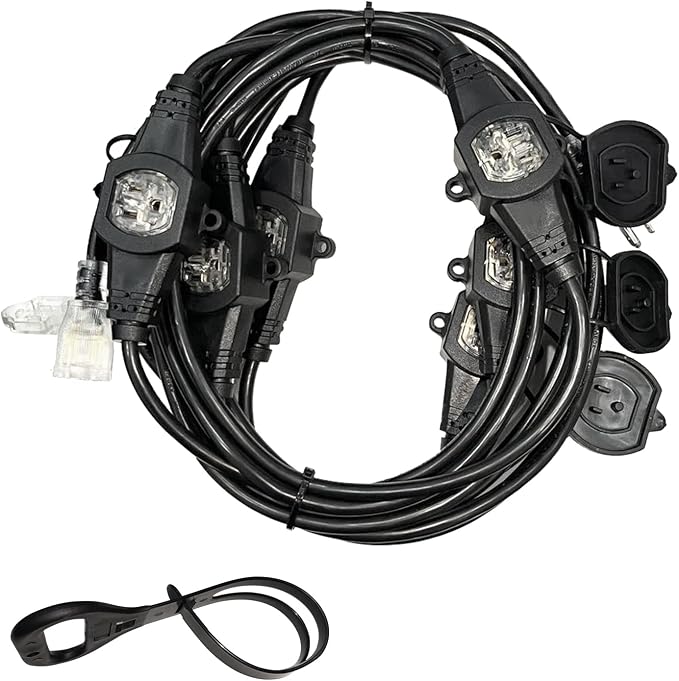 25FT Power Extension Cord 3 Prong, 16 Gauge SJTW 5-15R Cable Male Plug to by oviitech