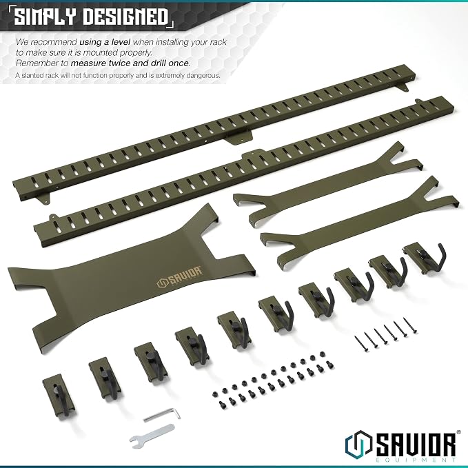 Savior Equipment Horizontal Steel Wall Mount Firearm Rifle Display Rack - Image 6