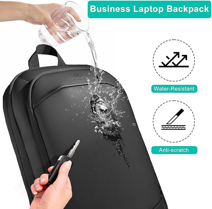 hk Business Backpack for Men 15.6 Inch, Slim & Expandable Waterproof Travel - Image 3