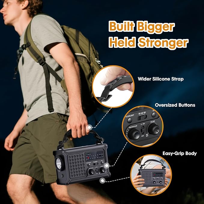 Raynic NOAA Weather Radio 12000mAh, Emergency Weather Radio - Image 7