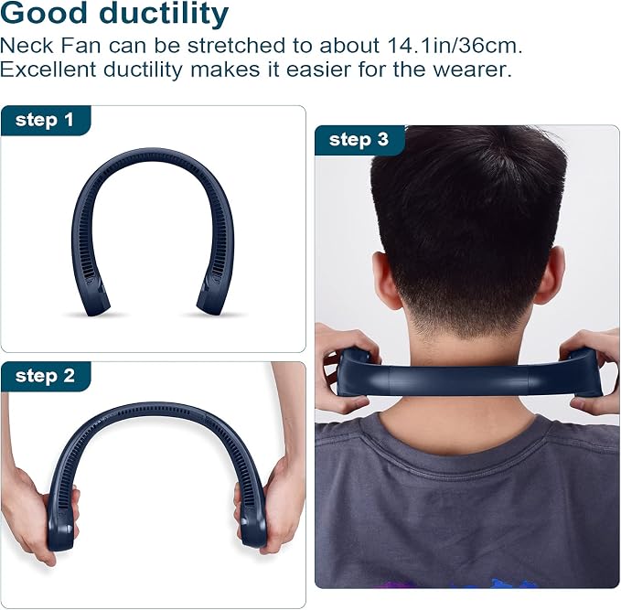 CIVPOWER Neck Fan: Portable Personal Neck Cooling Rechargeable Bladeless Fan - Image 7