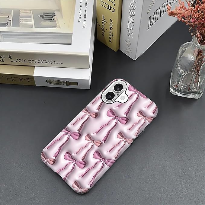 for iPhone 16 Case, HL2 Abstract Ribbons Bows Hybrid 2 Layer Hard Shell - Image 5