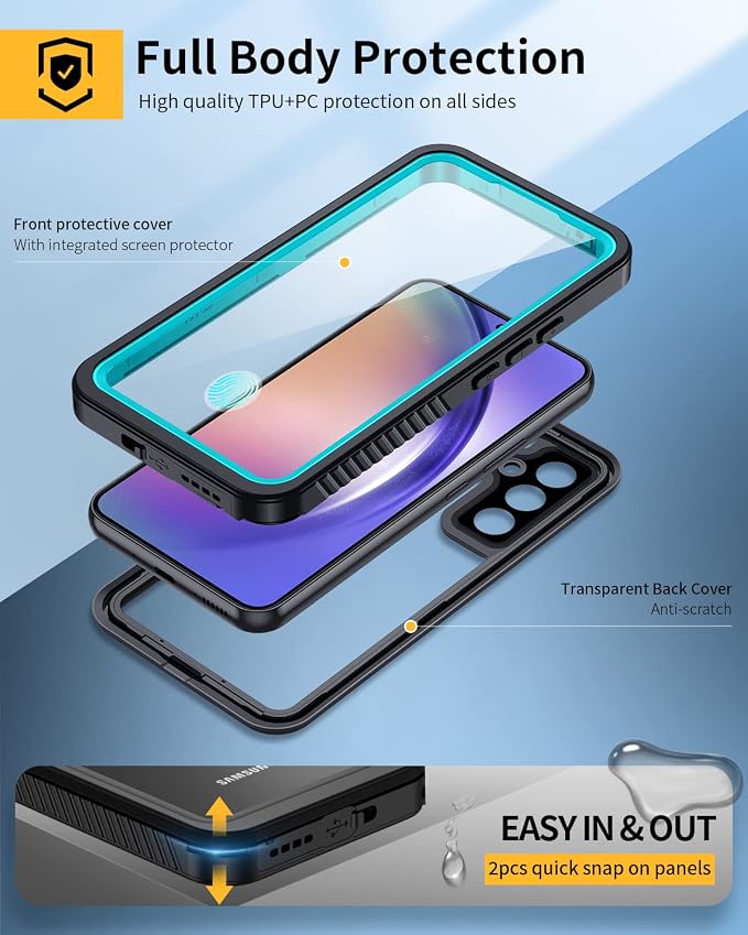 Lanhiem for Samsung A54 5G Case, Galaxy A54 5G Case, IP68 Waterproof Dustproof - Image 3