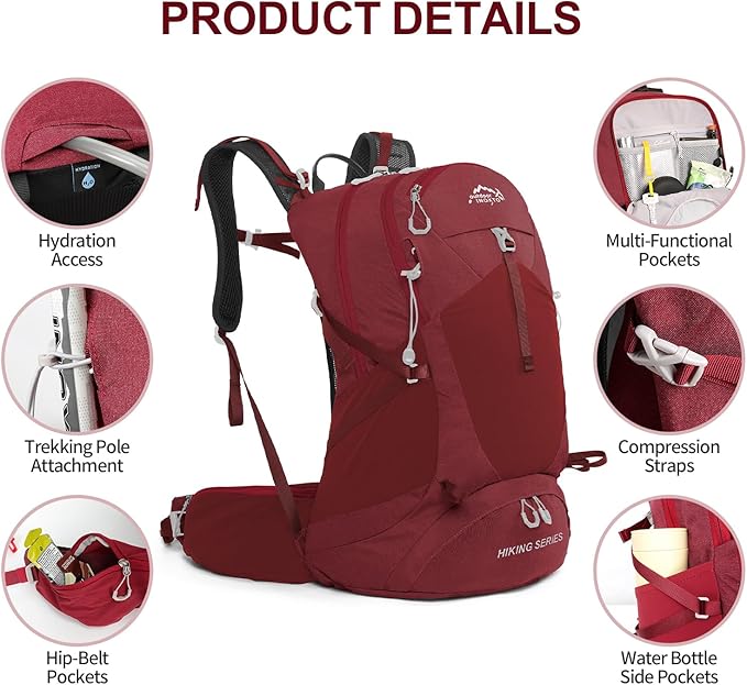 IX INOXTO Hiking Backpack, 26L/40L Waterproof Hiking Daypack - Image 3
