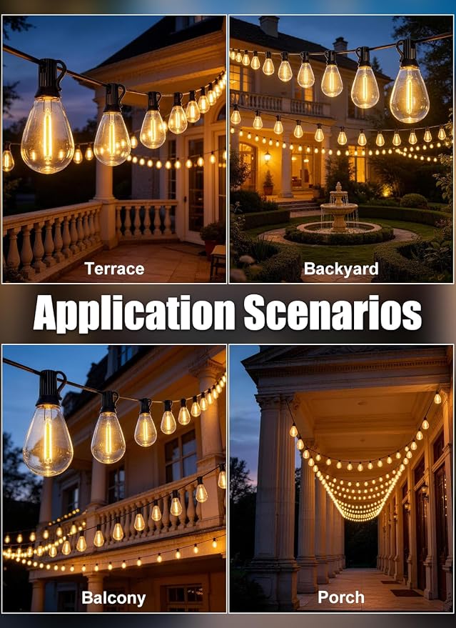 200FT Outdoor String Lights Waterproof - Image 8