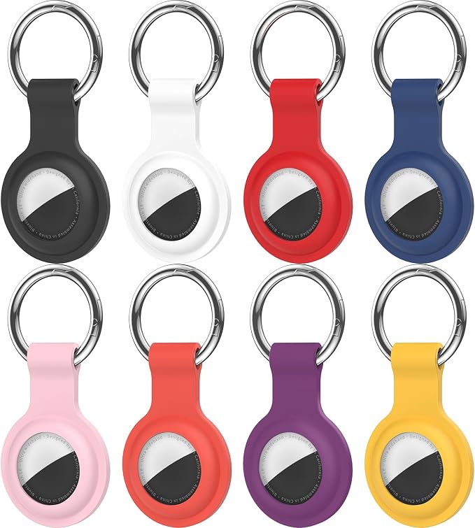 Compatible with AirTag Holder Case Keychain 8 Pack, by HATALKIN