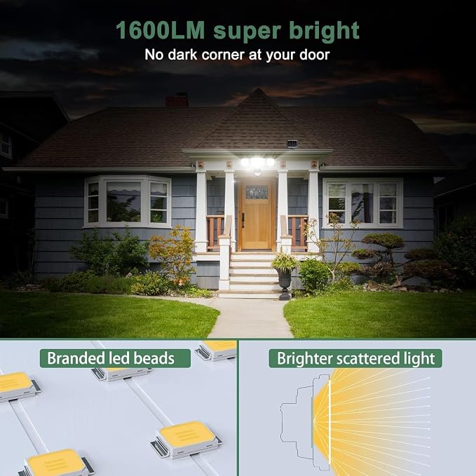 GLORIOUS-LITE Solar Security Lights 2400mAh LED Motion Sensor Light Outdoor - Image 3