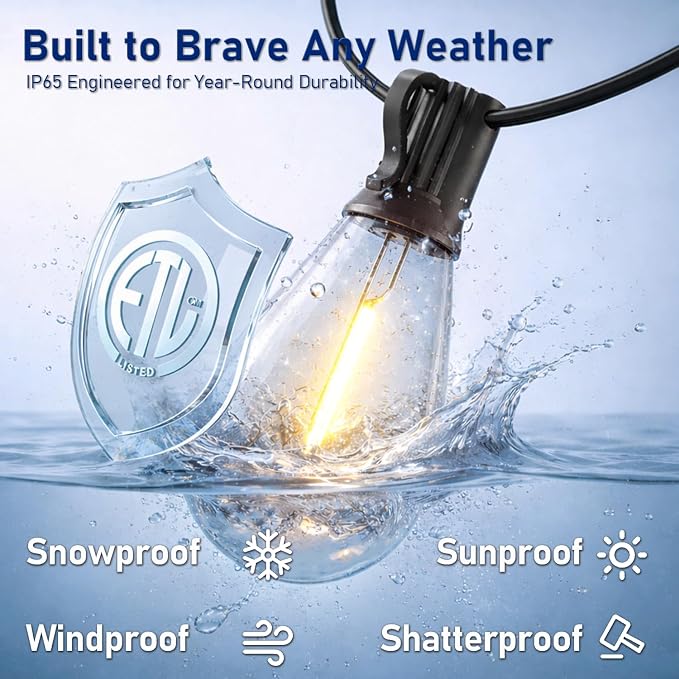 100FT LED Outdoor String Lights - Image 3
