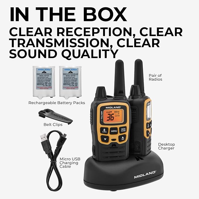 Midland® - T61VP3 X-TALKER - Two-Way Radio - 36 Channel FRS- Long Range Walkie - Image 7
