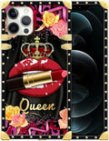Compatible with iPhone 12 12 Pro Case, Queen Lip Crown Leopard Print Luxury by Unknown