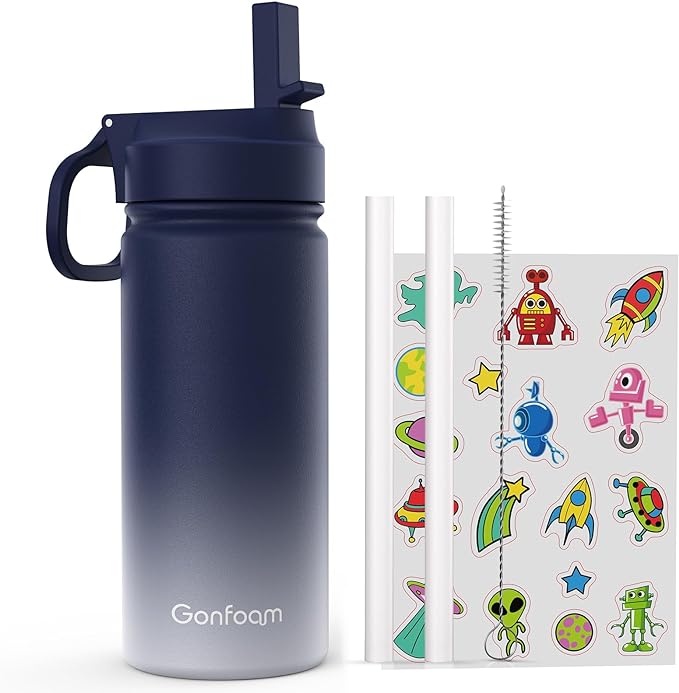 Kids Water Bottle, 16oz Kids Water Bottle by Gonfoam