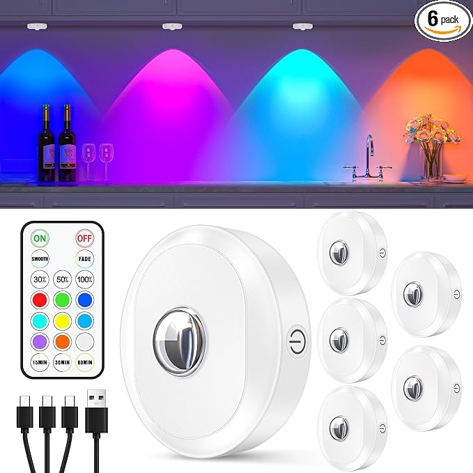 WILLED RGB Rechargeable Puck Lights by WILLED