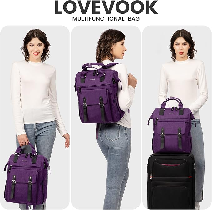 LOVEVOOK Laptop Backpack for Women Work Travel Backpack, Teacher Doctor Nurse - Image 2