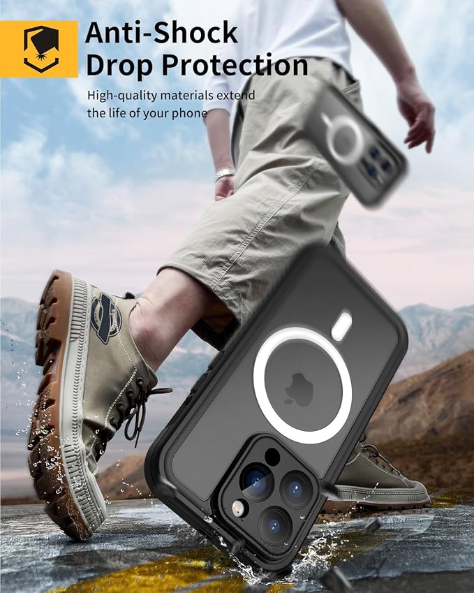 Lanhiem Magnetic for iPhone 14 Pro Max Case, Waterproof Dustproof Case - Image 5