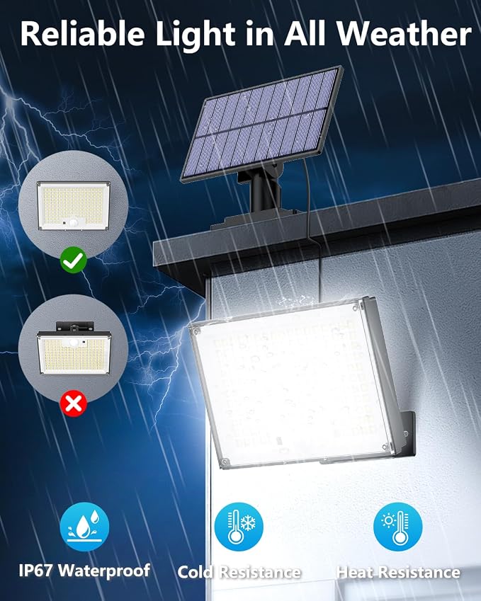 Gusicil Solar Lights for Outside, 172LED 3Modes Split Motion Sensor Outdoor - Image 3