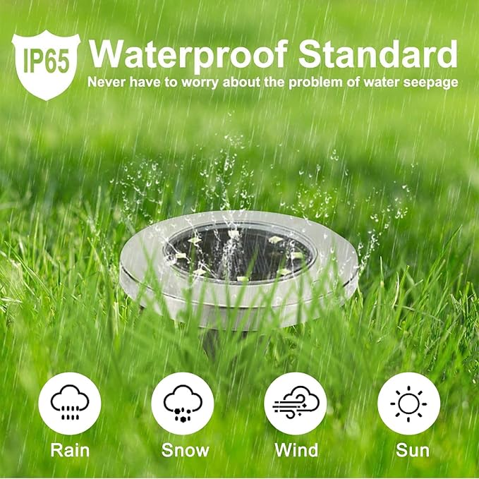 Rayolon Solar Ground Lights, Waterproof Solar Garden Lights, Upgraded Outdoor - Image 3