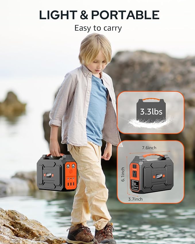Solar Powered Generator 200W Peak/100W Rated, Portable Solar Generator Power - Image 5