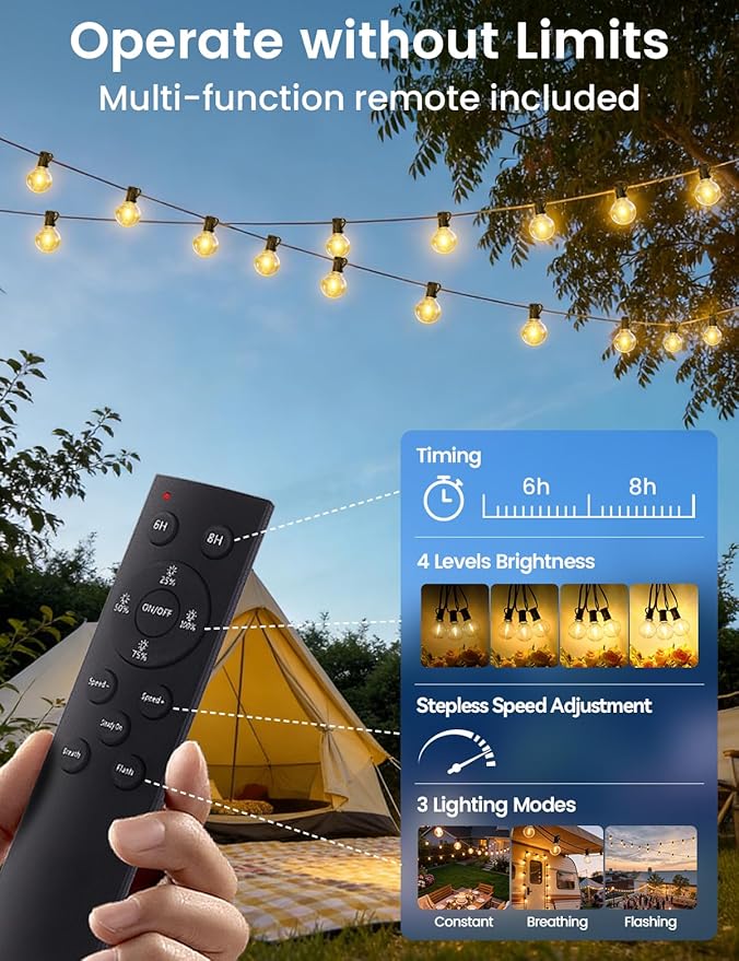 Brightever 120FT Solar String Lights Outdoor - Image 5