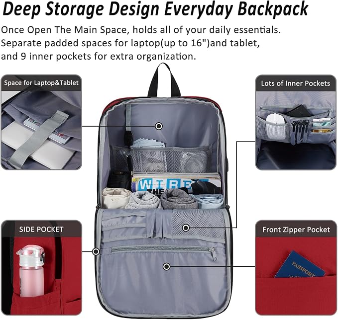 MAXTOP Deep Storage Laptop Backpack Business Anti-theft Backpacks College - Image 2