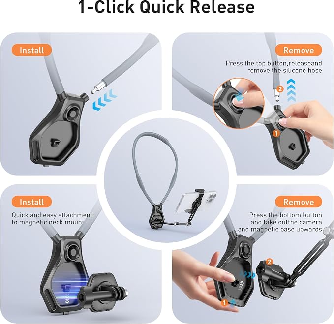 AMAZEAR Hands-Free Neck Mount for Phone & Action Camera - Image 7