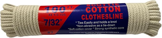 #7 7/32" x 100 ft Scottie Cotton Clothesline by T.W+.+Evans+Cordage+Co.