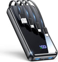 Portable Charger, 50000mAh Power Bank Built-in Cable, 22.5W PD USB C In & Out by YILANS