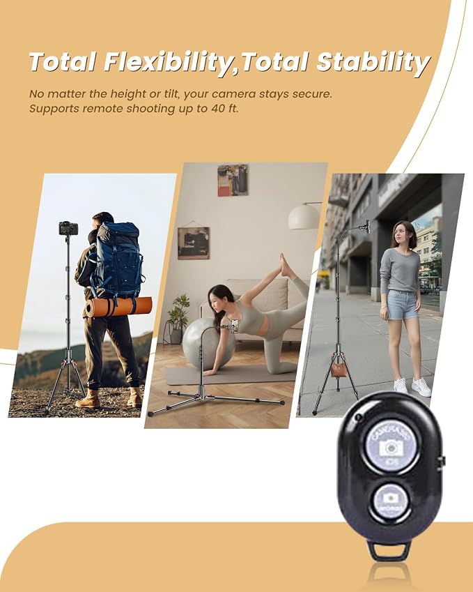 CAMBOFOTO 84" Phone Tripod, Tall Tripod Stand - Image 4
