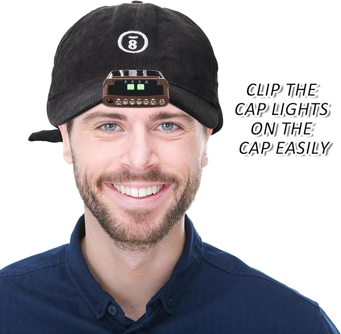 Mudder LED Clip on Cap Lights USB Rechargeable Cap Flashlight Clip Waterproof - Image 6