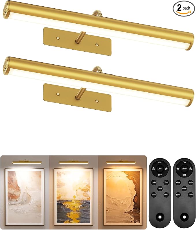 EZVALO Picture Lights for Wall, Wireless Dimmable 3 Color Temps Art Lights for by EZVALO