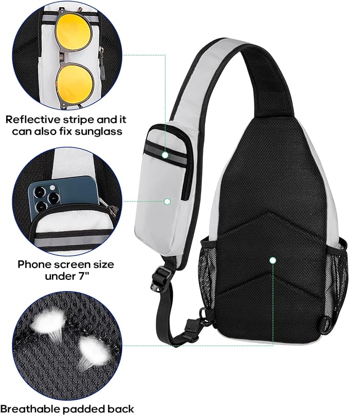 WATERFLY Crossbody Sling Backpack Sling Bag Travel Hiking Chest Bag Daypack - Image 5