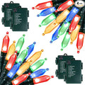 Christmas Lights Battery Operated 4 Pack 8 Feet 20 LED String Lights on Green by Brightown