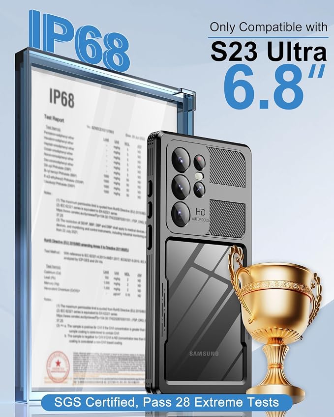 for Samsung Galaxy S23 Ultra Waterproof Case, Magnetic Heavy Duty Military - Image 2
