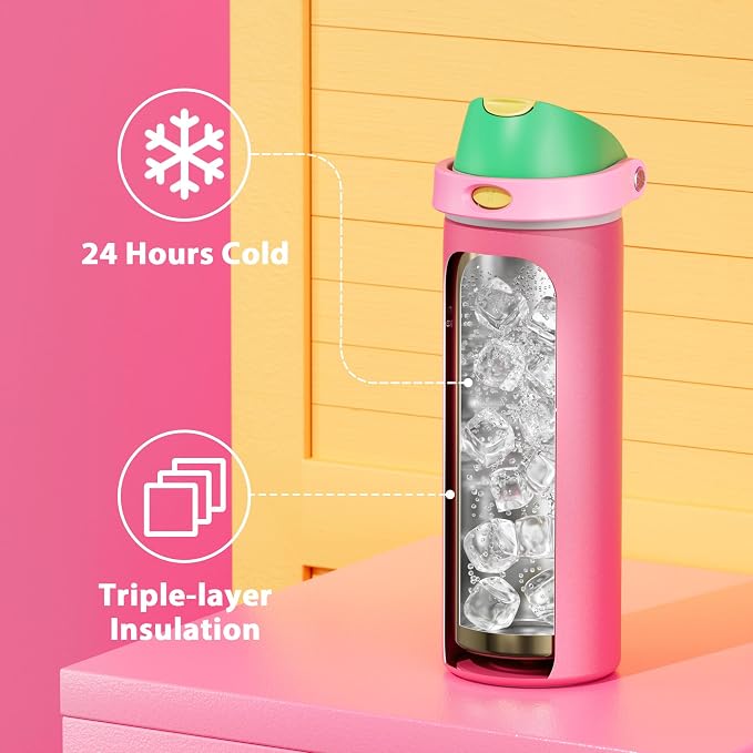 24 oz Insulated Water Bottle for Women: Meoky Stainless Steel Water Bottle - Image 5