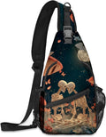 FyLybois Skull Sling Bag for Women Lightweight Crossbody Backpack Casual Daypack by FyLybois