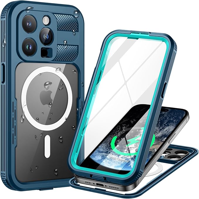 Lanhiem Magnetic for iPhone 15 Pro Case, IP68 Waterproof Dustproof Case by LanhiemHome