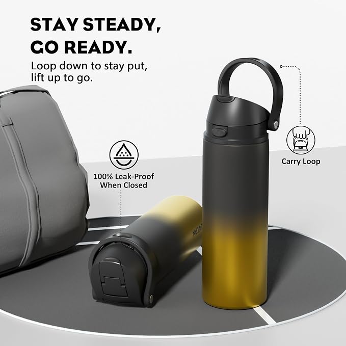 POWCAN 24 oz Insulated Water Bottle: 2-in-1 Lid - Image 4