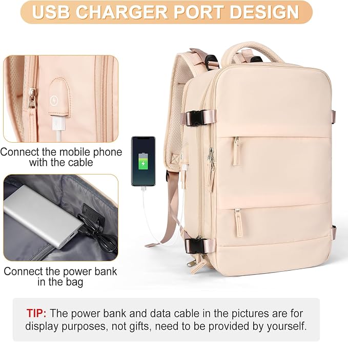 coofay Carry On Backpack Flight Approved Personal Item Travel Backpack - Image 7