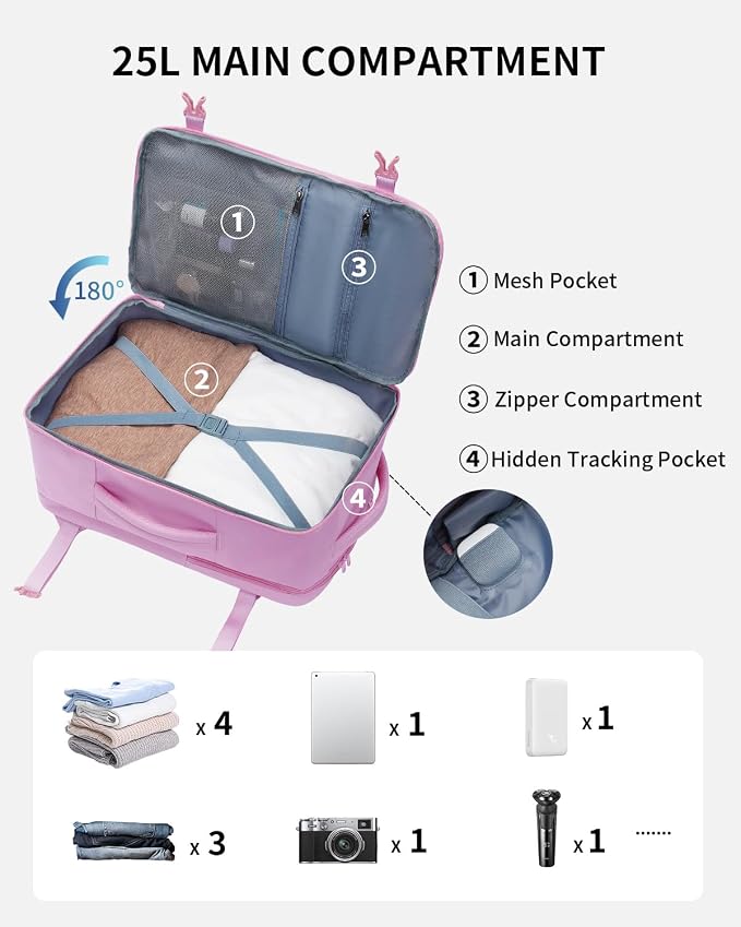 ECOHUB 17" Small Travel Backpack, United Airlines Personal Item Bag 17x10x9 - Image 3