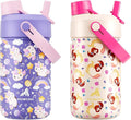 POWCAN 2 Pack 12 oz Kids Insulated Water Bottle by POWCAN