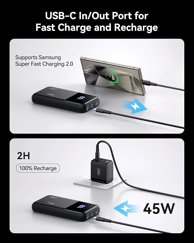 INIU 20000mAh Laptop Power Bank, Compact 65W PD Dual Fast Charging Portable - Image 5