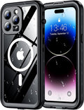 Red2Fire for iPhone 14 Pro Case Waterproof, Phone Case 6.1" Black/Clear by Red2Fire