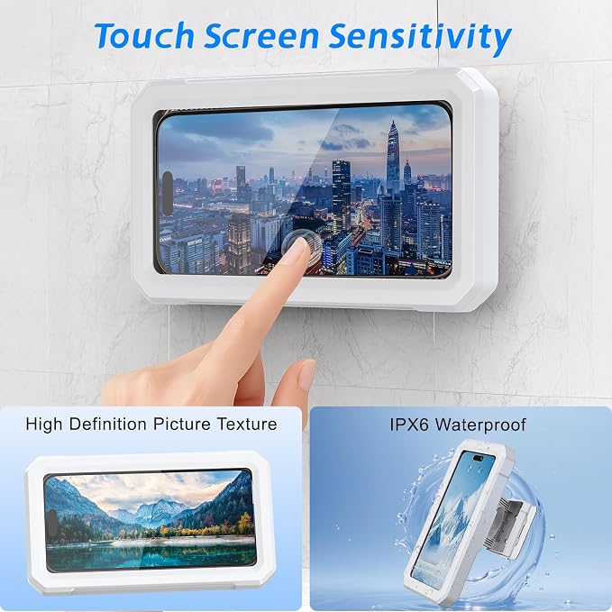 Shower Phone Holder Waterproof, 480° Rotatable, Compatible - Image 3