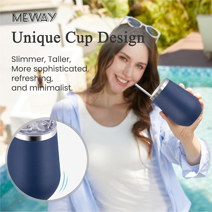 MEWAY Durable 12oz Stainless Steel Wine Tumbler - Image 4