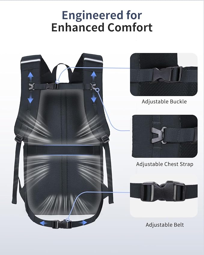 ECOHUB Hiking Backpack 30L Travel Backpack Lightweight Casual Daypack Water - Image 2