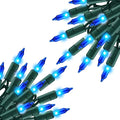 Blue Christmas Lights, 2 Pack Total 40 FT 200 Count Incandescent Christmas Mini by TWSHINE