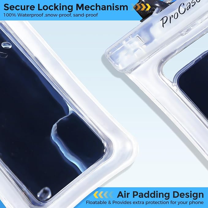 ProCase 2 Pack Floating Waterproof Phone Pouch IPX8, Universal Dry Bag Fits - Image 6