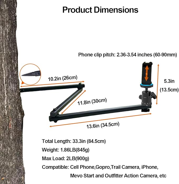 Tree Stand Phone Mount for Hunting, Camera Arm for Hunting, Treestand Phone - Image 2