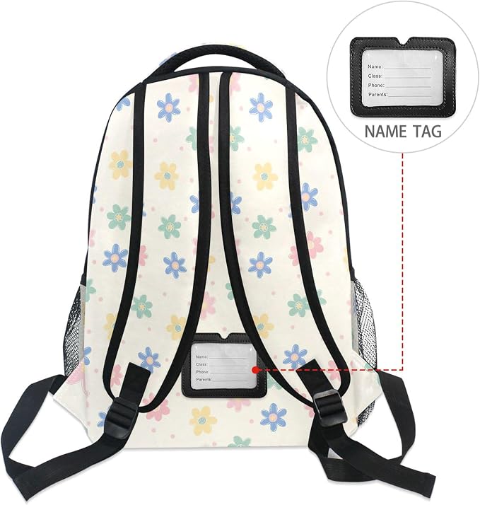 Wamika Daisy Flowers Kids Backpack Floral Orange Chamomile School Backpacks - Image 6