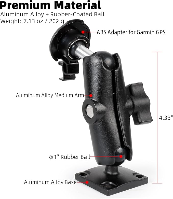 Aluminum GPS Mount with AMPS Drill Base Compatible Replacement - Image 4