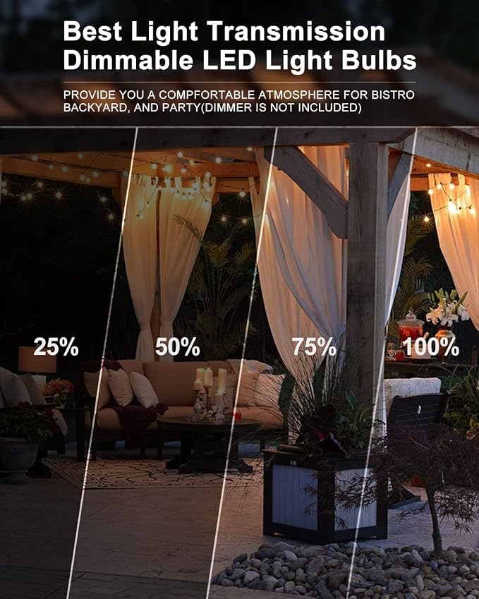 Lightdot 200FT Outdoor String Lights, LED Bistro String Lights - Image 11